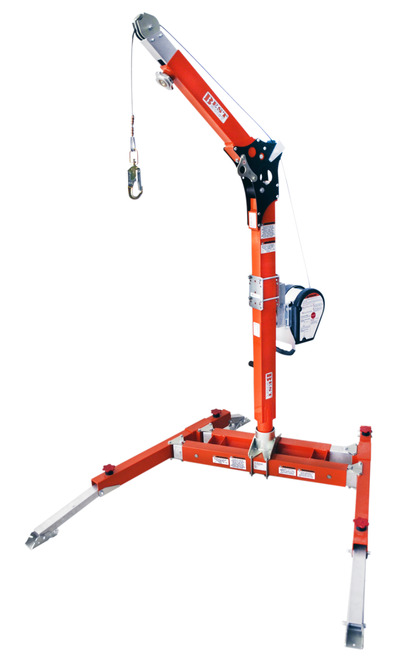 Hoist System PRO-3  c/w #30104 Upper Mast, #30108 Lower Mast, #30070 Portable Base, Best Winch with 18 m x 5 mm s.s. cable, bracket