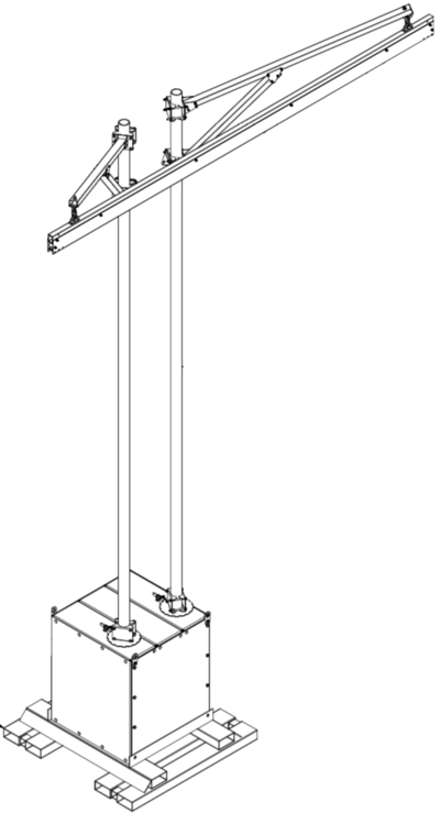 Sky-X-Stand PRO-9 System, c/w 70185 8 piece cube & 70238 davit 84R-260H, transport assembly to be added