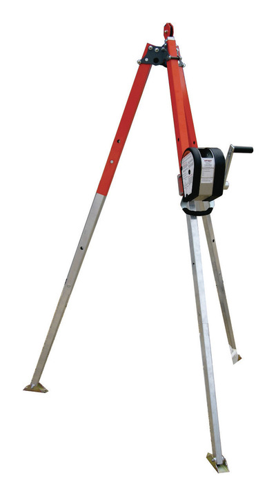 Tripod PRO-2 series; It is a 2,3 m working height 3 stage tripod with the Best Winch series PRO-1 (18 m x 5 mm s.s. cable)   